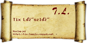 Tix László névjegykártya